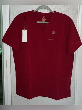 Men's Organix V-Neck Maroon Scrub Top (NWT)
